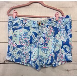 Lilly Pulitzer Callahan Shorts Size 14 Blue Pink White Print